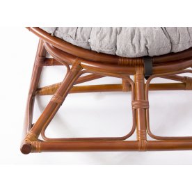 Кресло-качалка Papasan Rocker Chair с подушкой коньяк