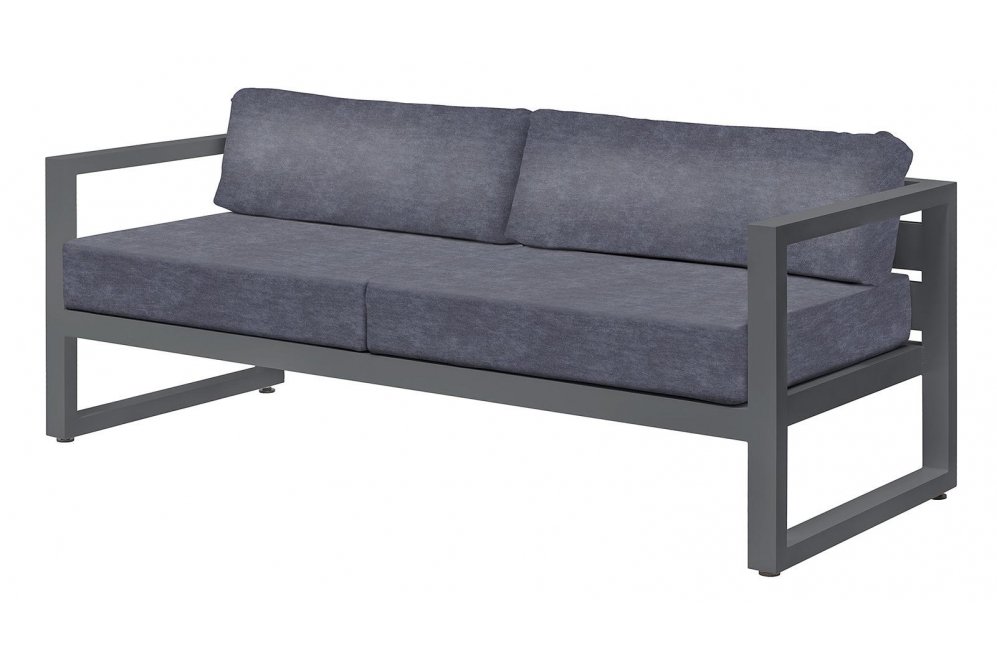 Металлический диван Capri велюр дублин серый / серый