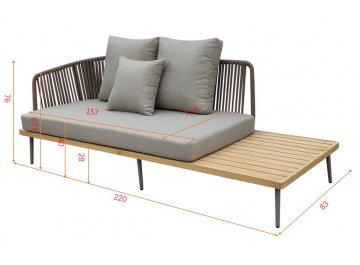 Металлический диван Bayley 129KN-03047 левый