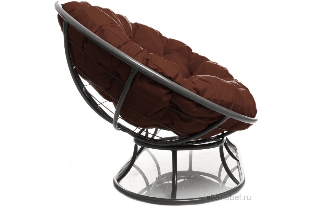 Металлический диван Мамасан серый / коричневая подушка