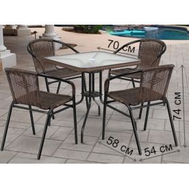 Обеденный комплект Асоль-3 TLH-037BR3 070SR-70х70 R-05