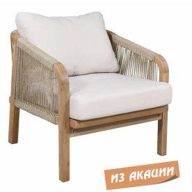 Кресло деревянное с подушками Ravona KD натуральный / бежевый