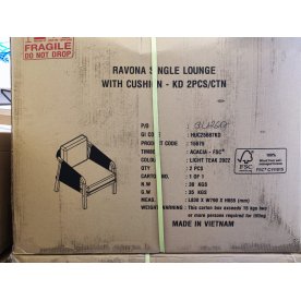 Кресло деревянное с подушками Ravona KD натуральный / бежевый