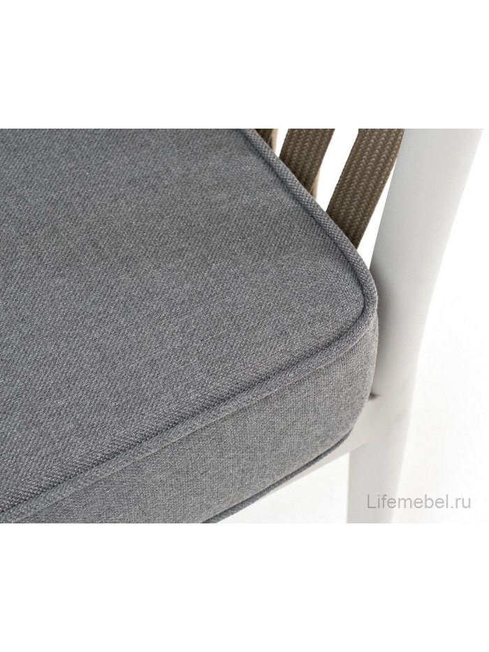 Кресло Juno ткань серая 017 / роуп серо-коричневый / светло-серый RAL7035 муар