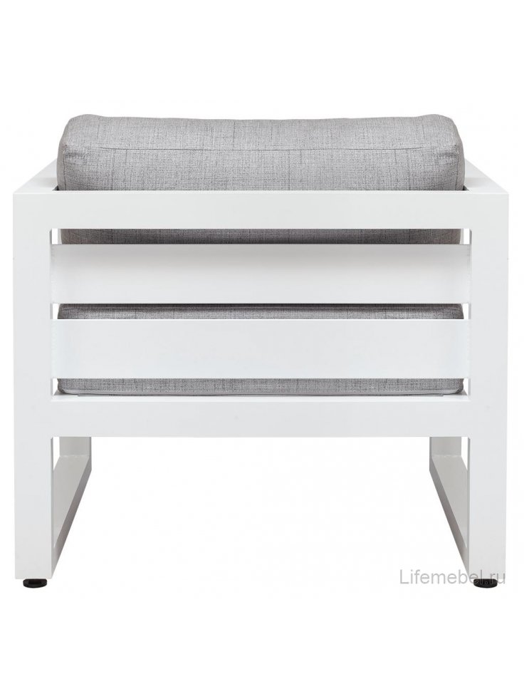 Металлическое кресло Корсика велюр дублин светло-серый / белое