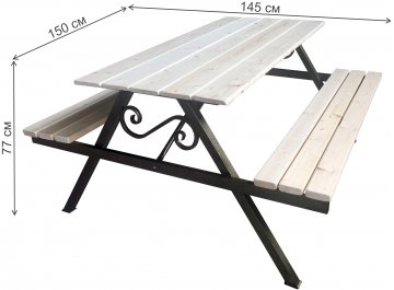 Деревянный стол Стол с лавками 1,5 м