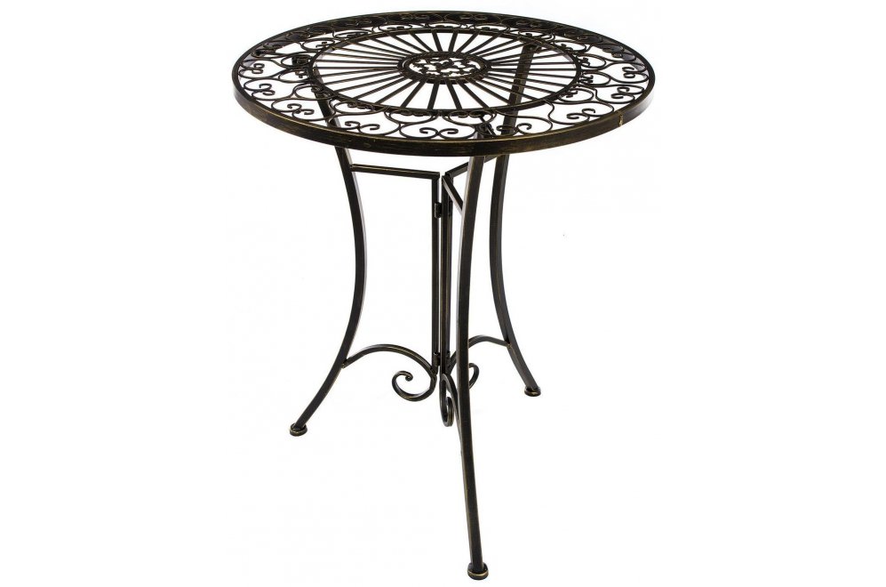 Стол кофейный круглый Кружево бронзовый