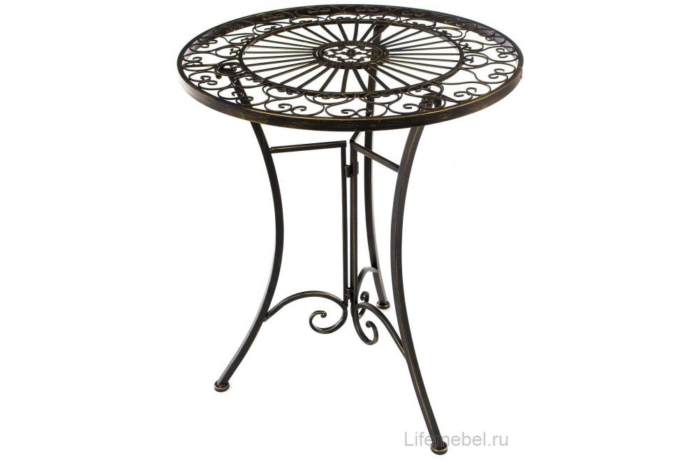 Стол кофейный круглый Кружево бронзовый