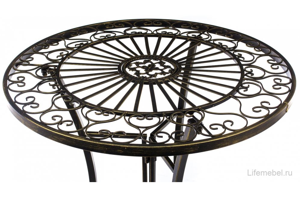 Стол кофейный круглый Кружево бронзовый