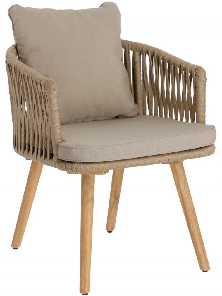 Деревянный стул Hemilce бежевый / серый