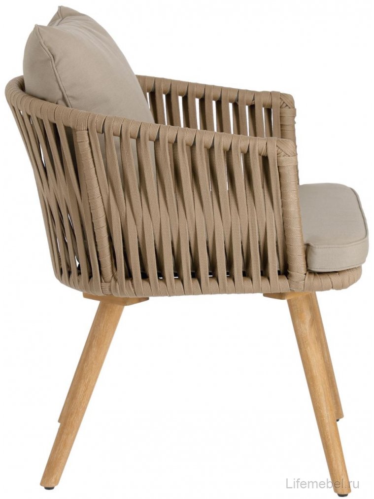 Деревянный стул Hemilce бежевый / серый