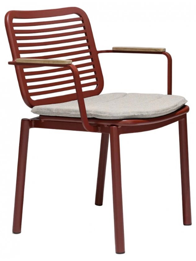 Металлический стул TAG/11002-057-043 светло-бежевый / терракотовый