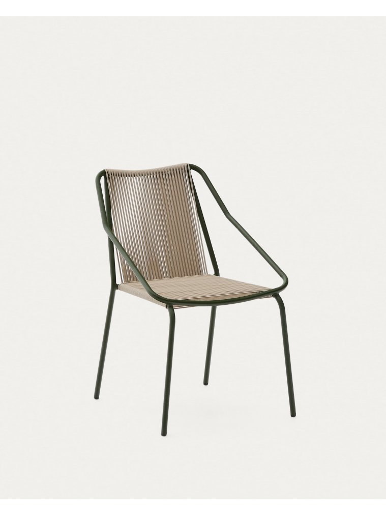 Металлический стул Zivia бежевый / зеленый