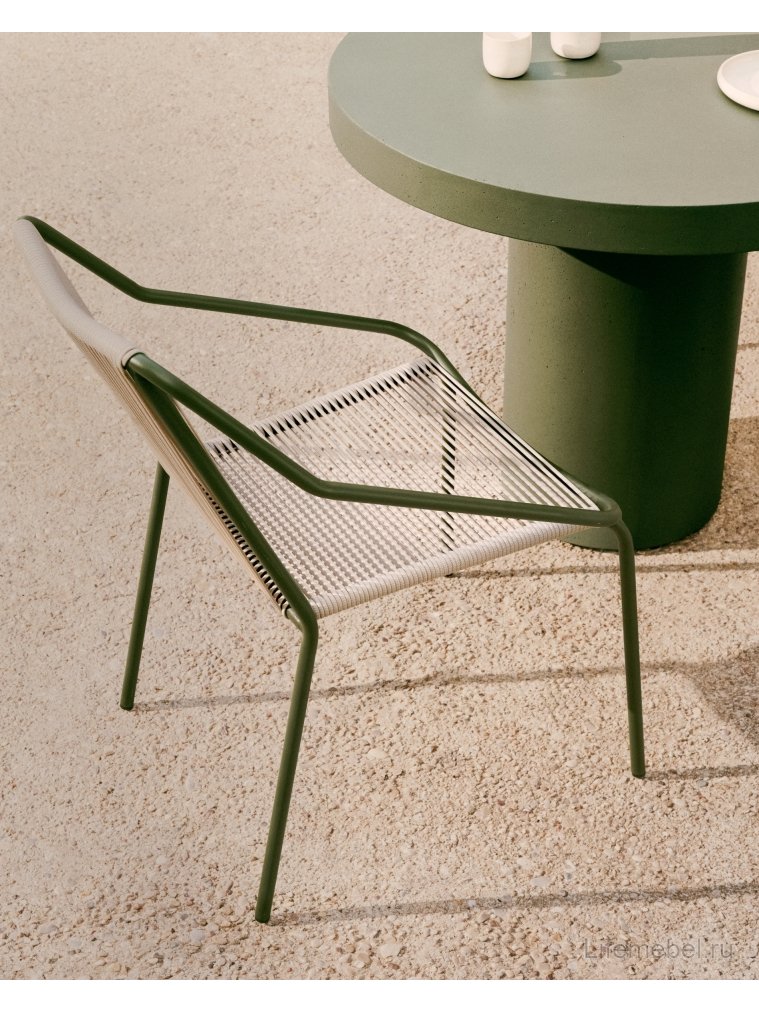 Металлический стул Zivia бежевый / зеленый