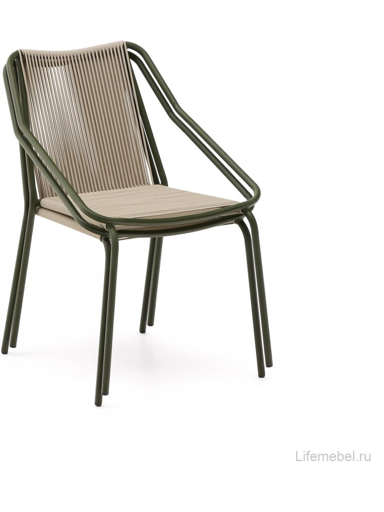 Металлический стул Zivia бежевый / зеленый