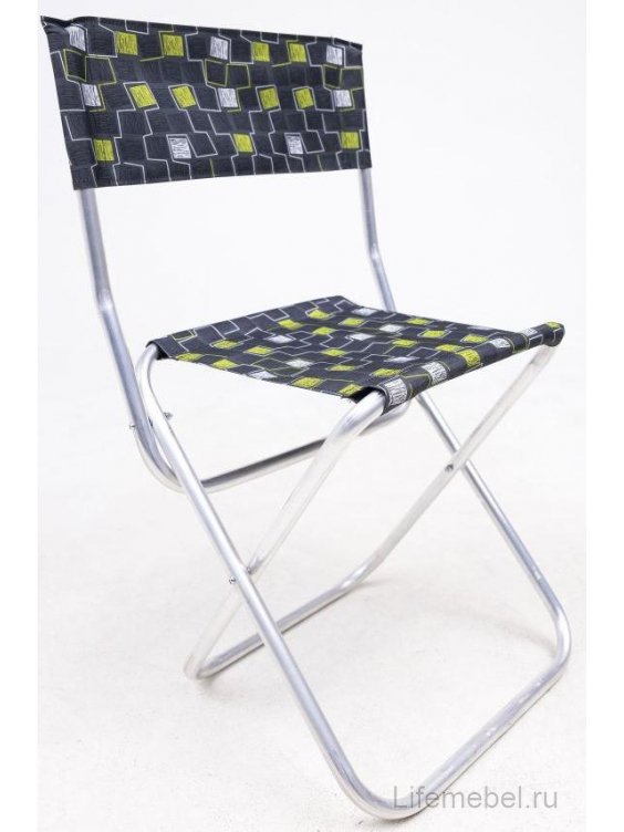 Складной стул Пикник ткань разноцветная / алюминий