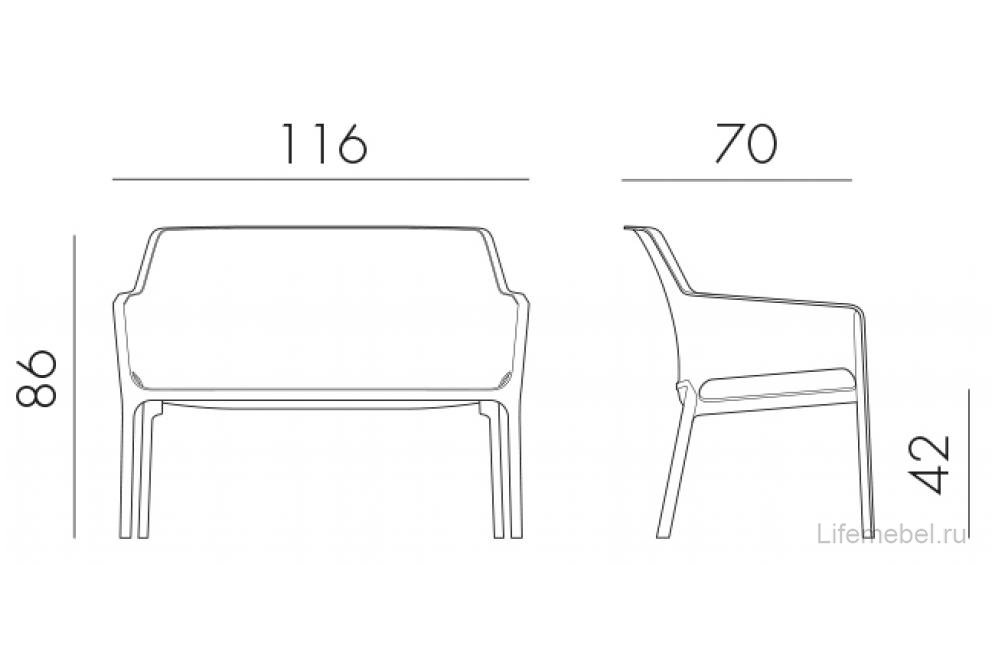 Пластиковый диван Net Bench коралловый