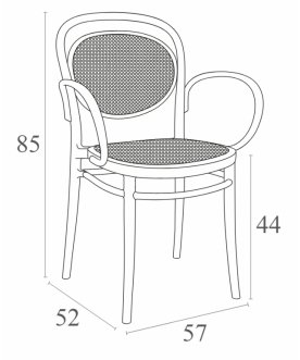 Кресло пластиковое Marcel XL