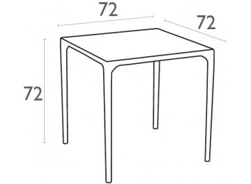 Стол пластиковый Mango Alu серебристый