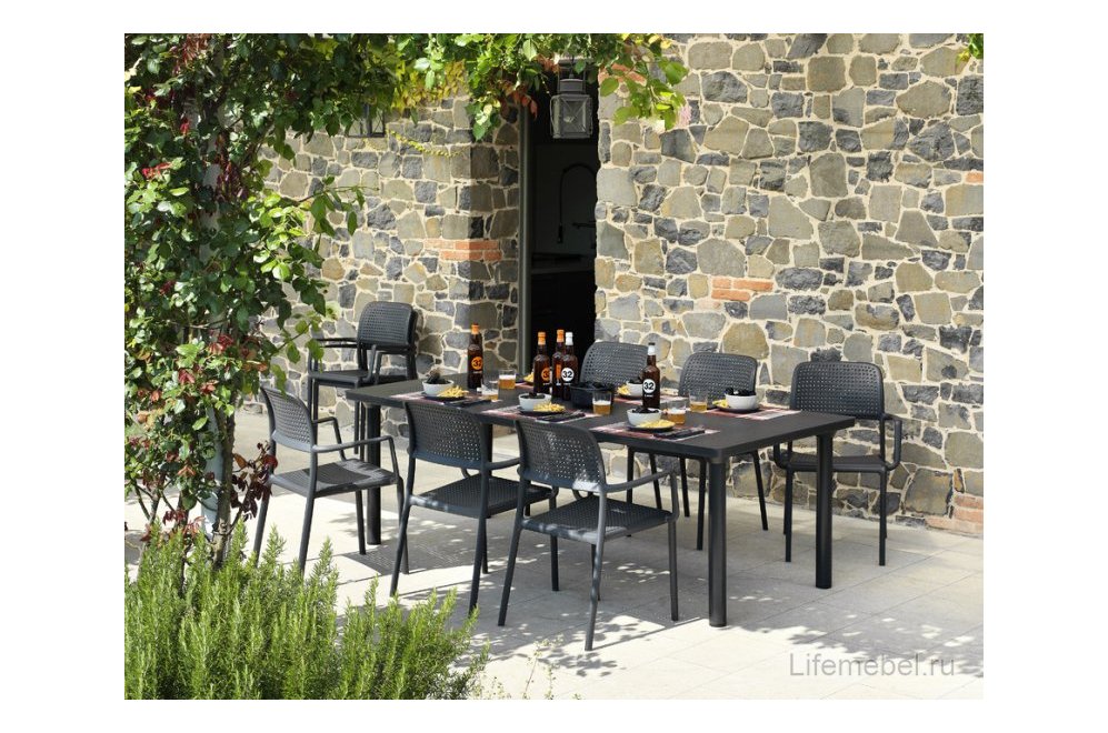 Стол пластиковый раздвижной Libeccio антрацит