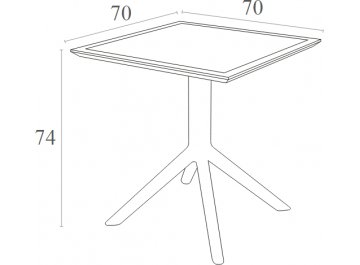 Стол пластиковый Sky Table 70 черный