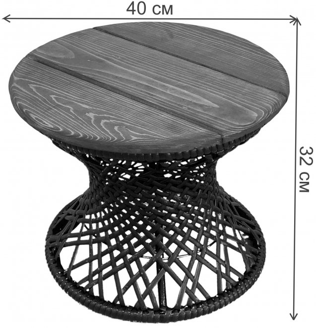 Стол из ротанга Бонго мини 0,40 м коричневый