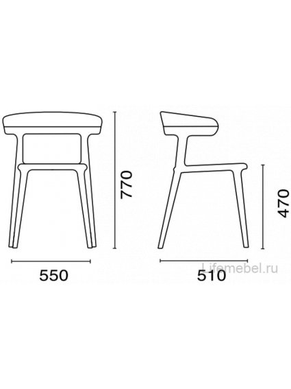 Пластиковый стул PP/luna42-01 черный / белый