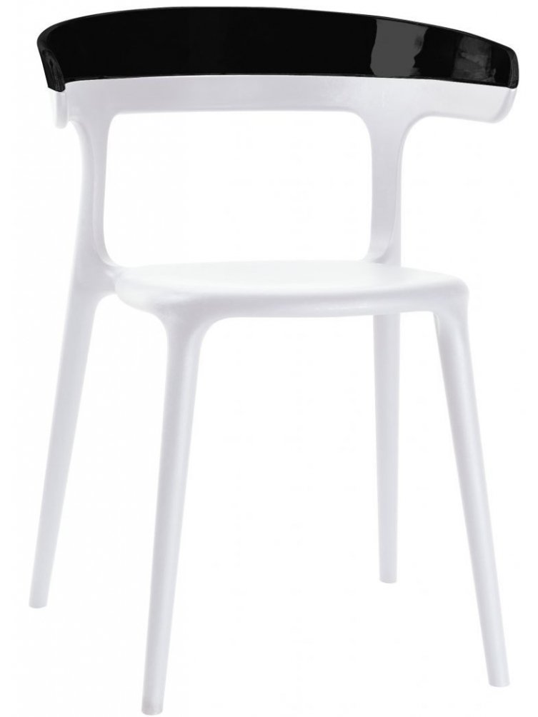 Пластиковый стул PP/luna42-01 черный / белый
