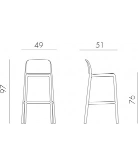 Стул пластиковый барный Faro белый