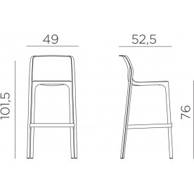 Стул пластиковый барный Net Stool коралловый