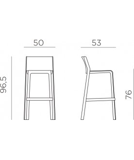 Стул пластиковый барный Trill Stool тортора