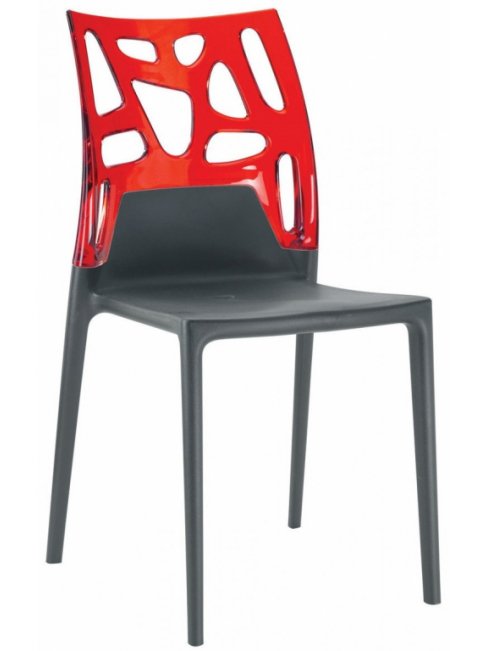 Стул пластиковый Ego-Rock антрацит / красный