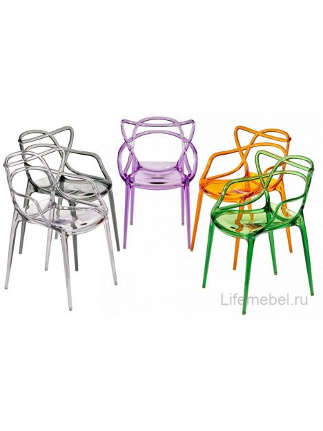 Пластиковый стул Masters прозрачный / зеленый