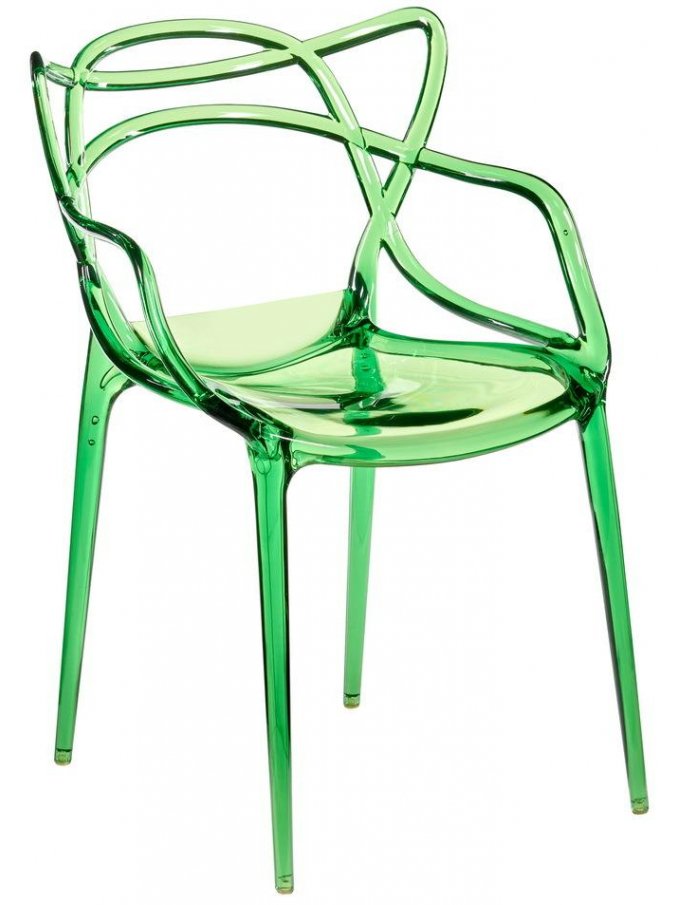 Пластиковый стул Masters прозрачный / зеленый