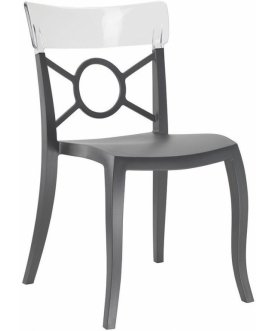 Стул пластиковый Opera-S антрацит / прозрачный