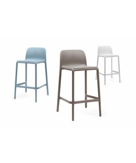 Стул пластиковый полубарный Faro Mini белый