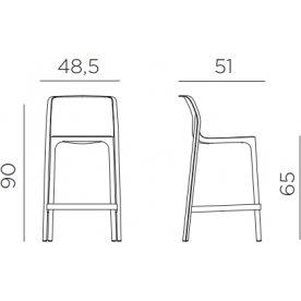 Стул пластиковый полубарный Net Stool Mini коралловый