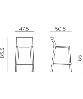 Стул пластиковый полубарный Trill Stool Mini агава