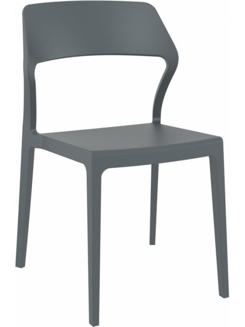 Стул пластиковый Snow темно-серый / темно-серый