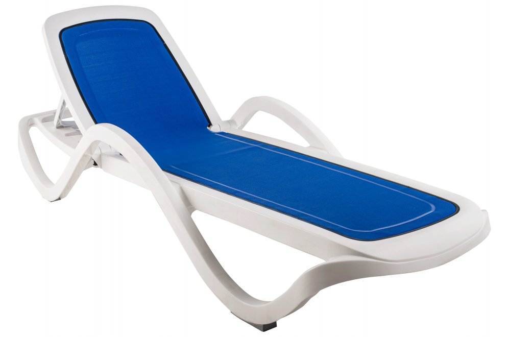 Шезлонг Capri белый / синий