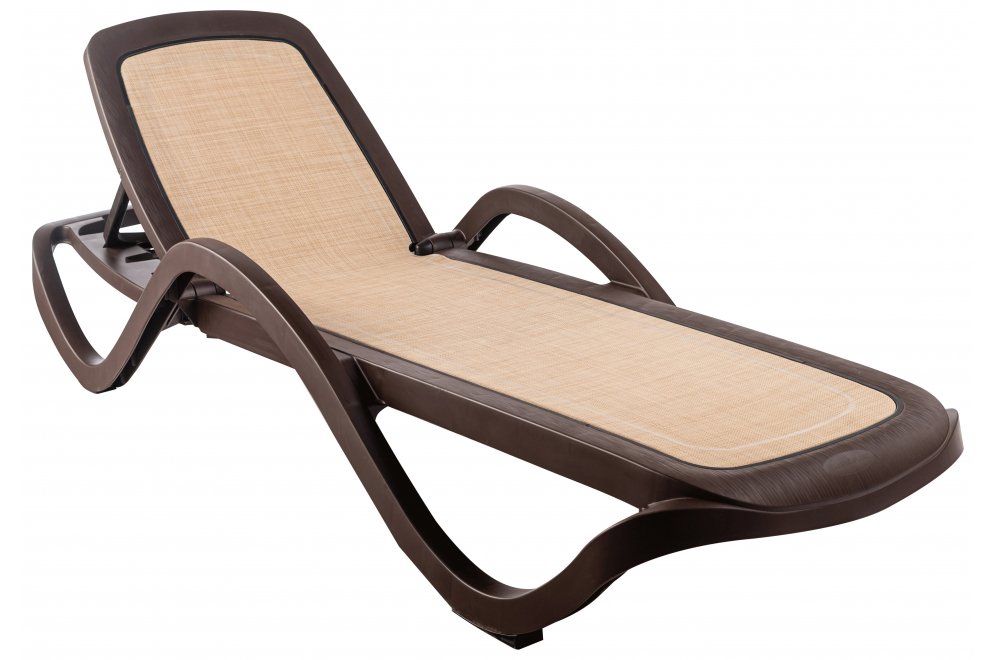 Шезлонг Capri шоколадный / бежевый