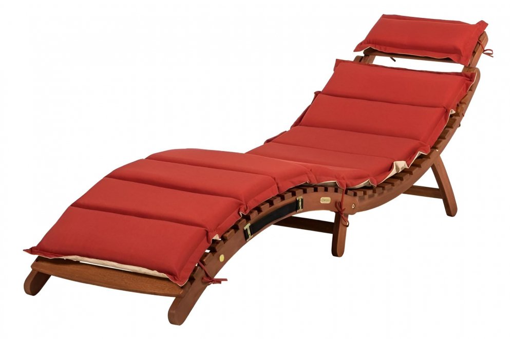 Шезлонг-лежак AFM-803A бежевый / терракота