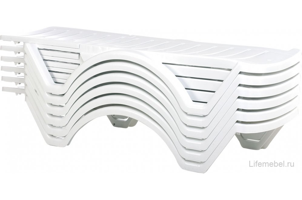 Шезлонг-лежак пластиковый Aqua белый