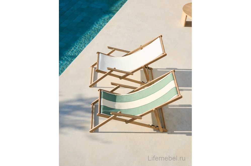 Шезлонг Vilara натуральный / белый