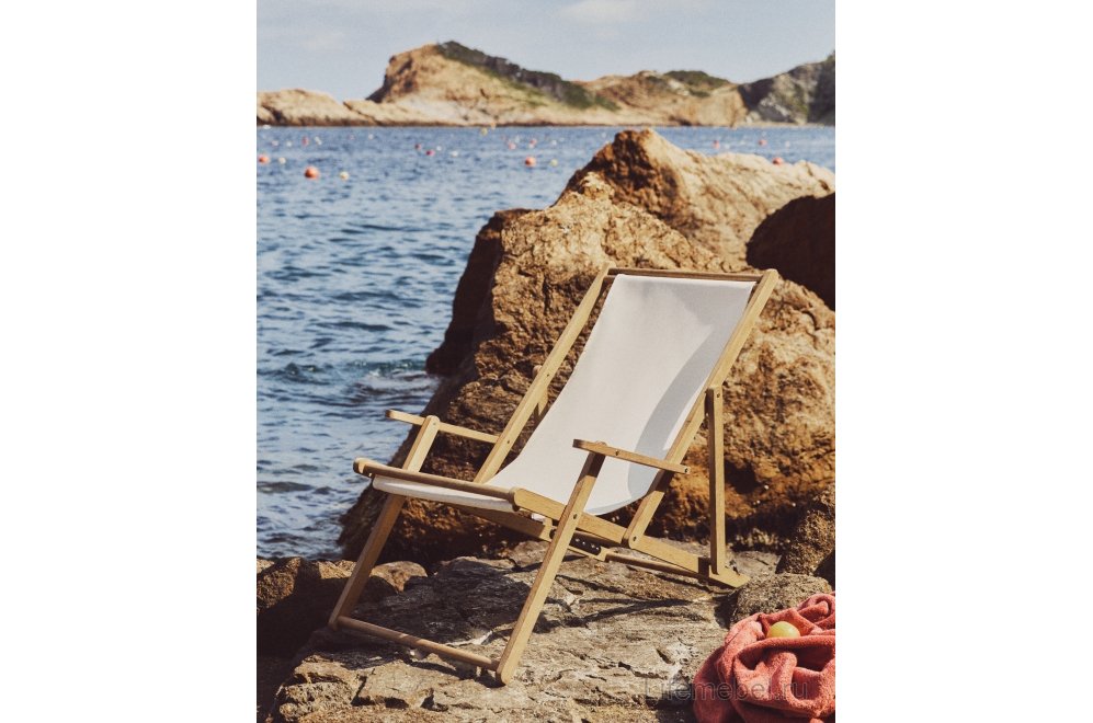 Шезлонг Vilara натуральный / белый