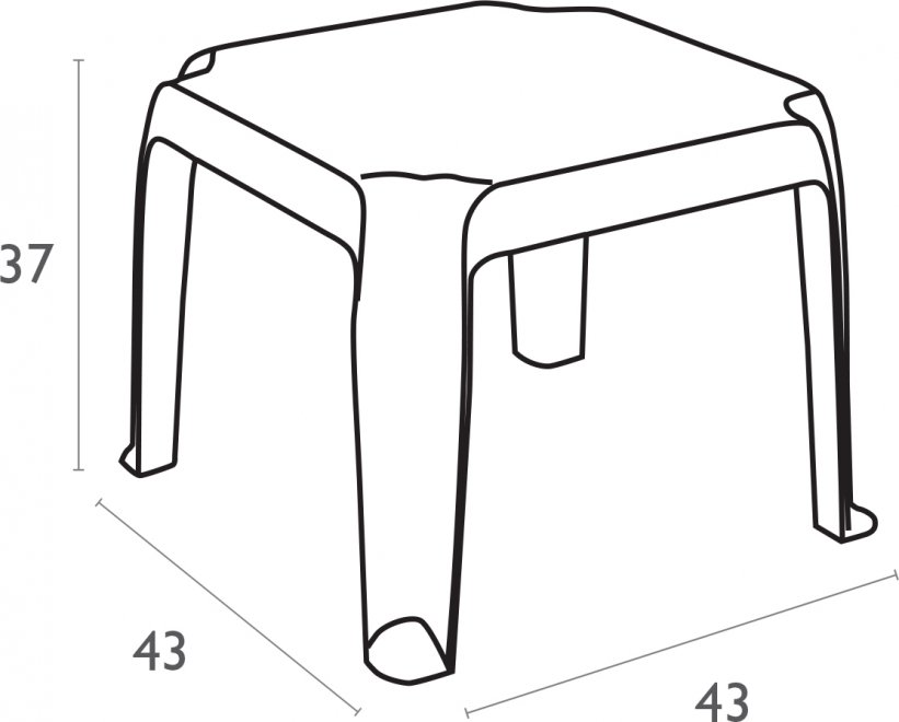 Пластиковый стол приставной Zambak белый