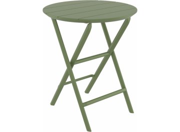 Стол пластиковый складной Helen Folding Table Ø60 оливковый