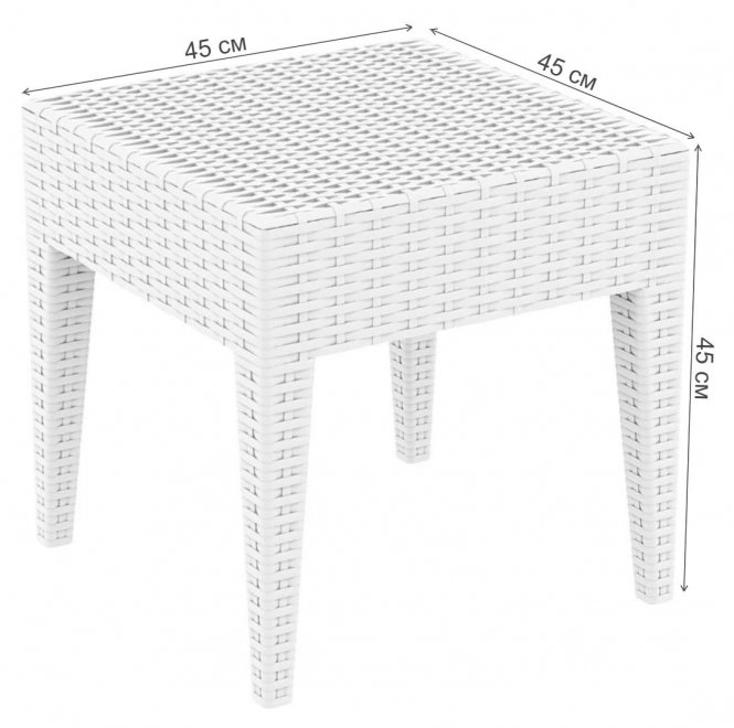 Столик плетеный Miami lounge белый