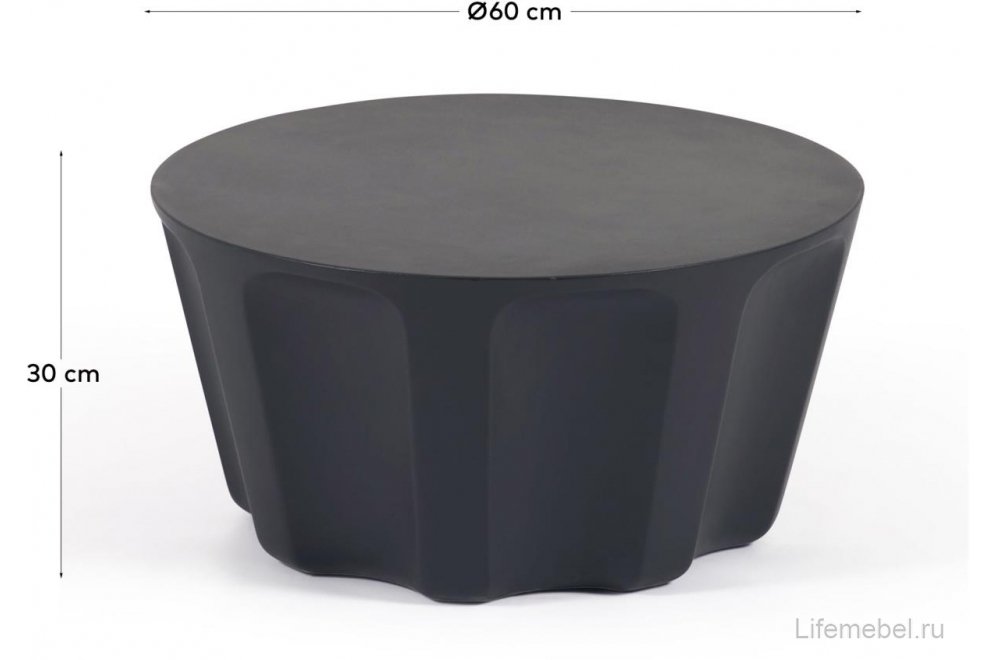 Столик журнальный садовый Vilandra круглый черный