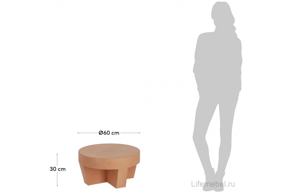 Столик журнальный садовый Vilena круглый терракотовый